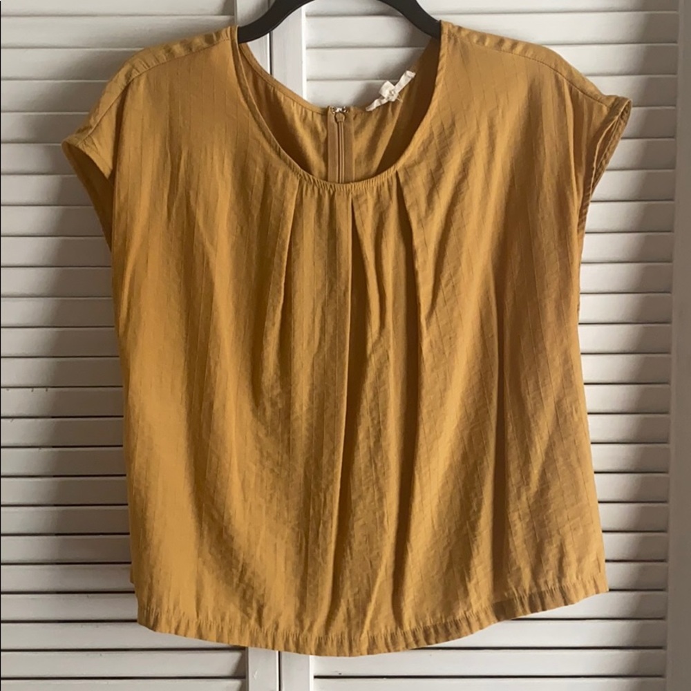 Golden cap sleeved blouse
